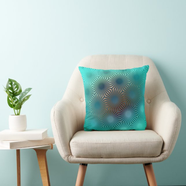 Radiant Geometric Bloom  Throw Pillow (Chair)