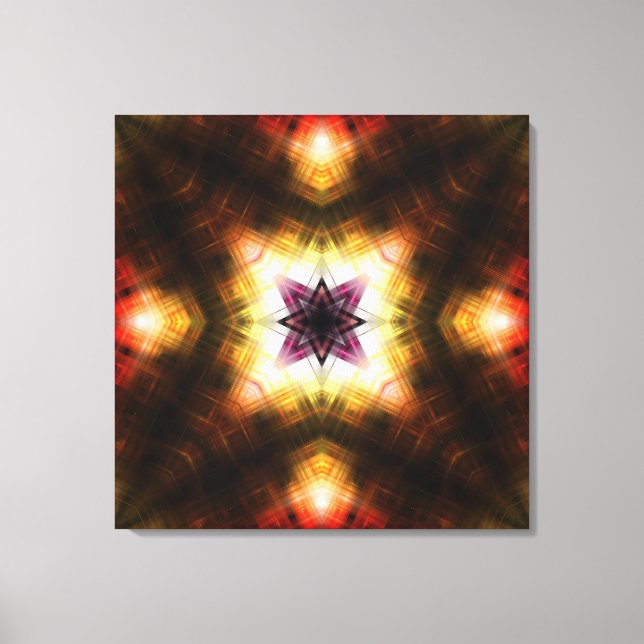 Radiant Geometric Starburst with Abstract Light Canvas Print (Front)