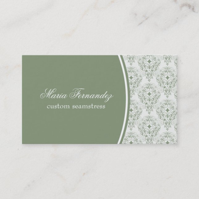 Radiant Glam Business Card, Clover Green Business Card (Front)