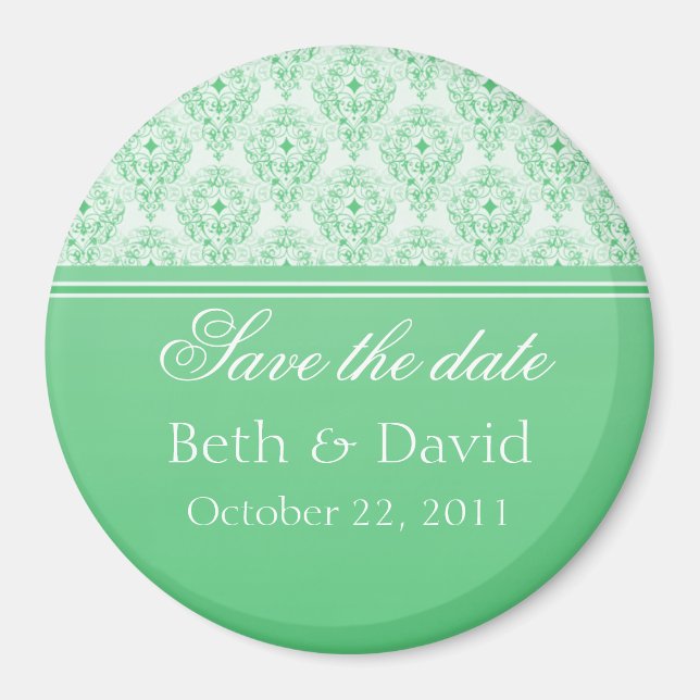 Radiant Glam Damask Save the Date Magnet (Front)