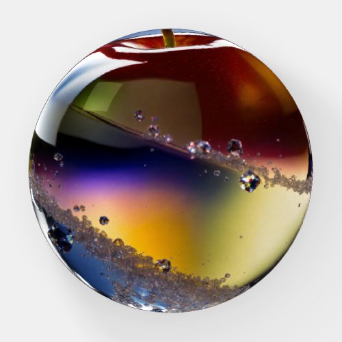 Radiant Glass Apple Light Meets Art Paperweight