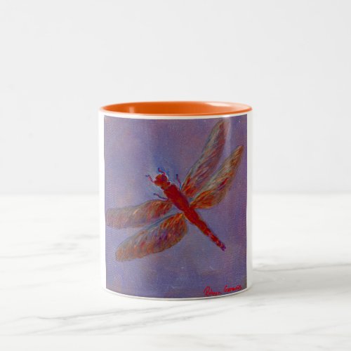 Radiant Glimmer Dragonfly Two_Tone Coffee Mug