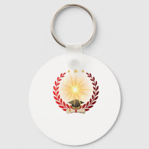 Radiant Glory Inside a Graduation Wreath Keychain