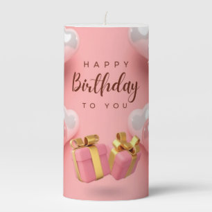 "Radiant Glow: A Birthday Pillar Candle Celebratio