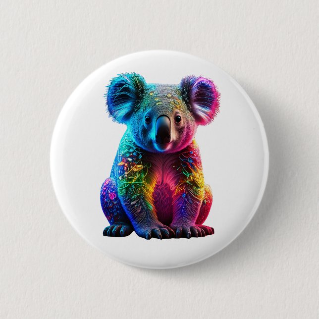 Radiant Glowing Koala Button (Front)