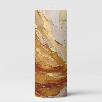 Radiant Gold & Ivory Pillar Candle