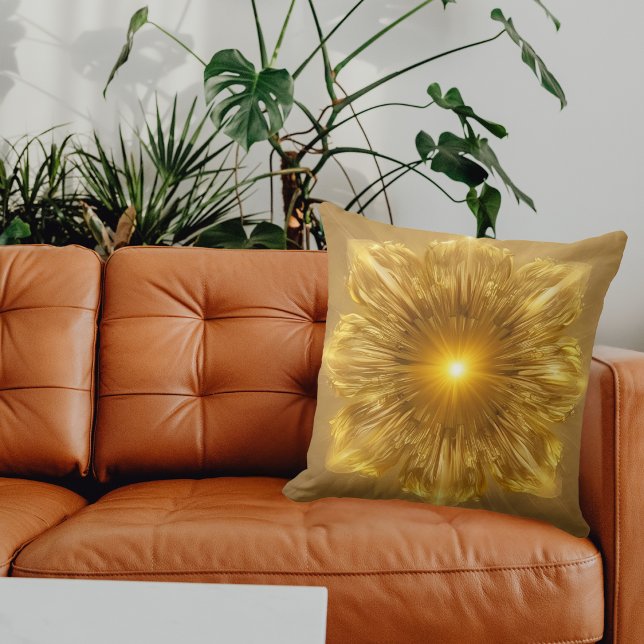 Radiant Golden Aura Throw Pillow (Creator Uploaded)