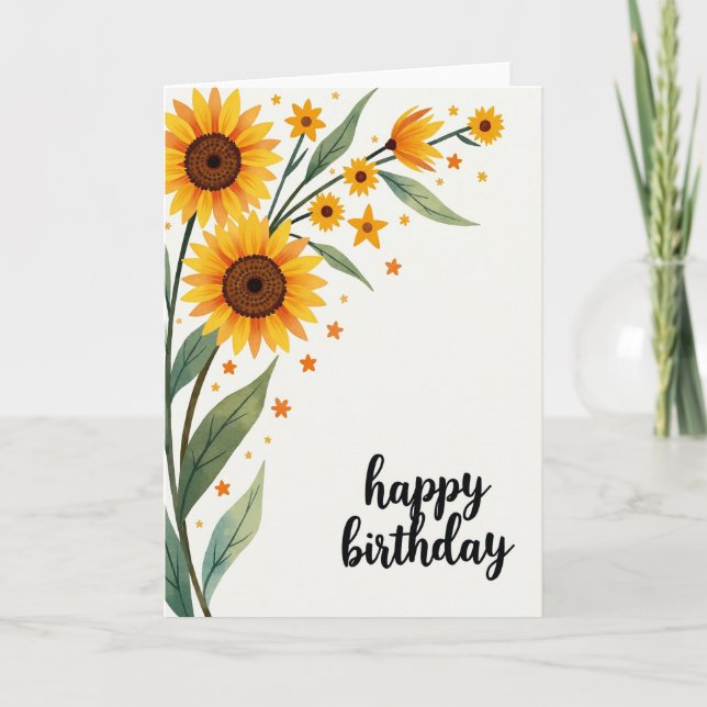 Radiant Golden Flower Card (Front)