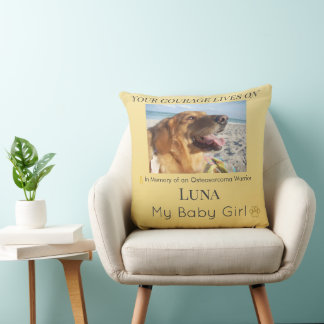 Radiant Golden Osteosarcoma Pet Tribute Throw Pillow