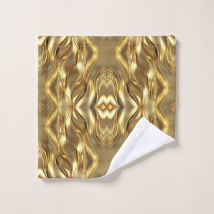 Radiant Golden Pattern Bath Towel Set
