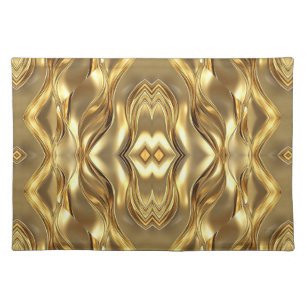 Radiant Golden Pattern Cloth Placemat