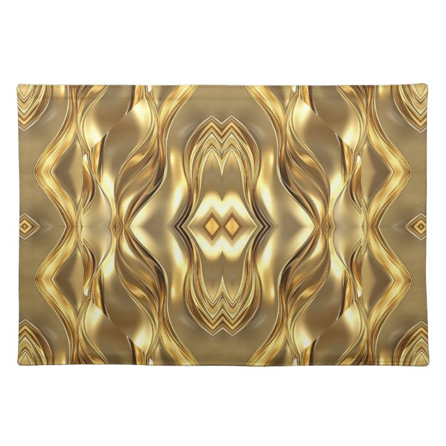 Radiant Golden Pattern Cloth Placemat (Front)