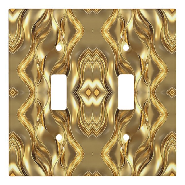 Radiant Golden Pattern Light Switch Cover (Front)