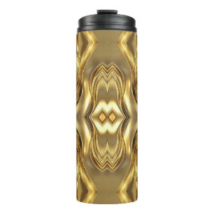 Radiant Golden Pattern Thermal Tumbler