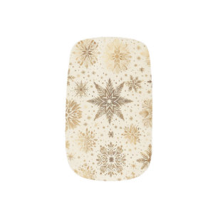 Radiant Golden Snowflake Elegance Minx Nail Art