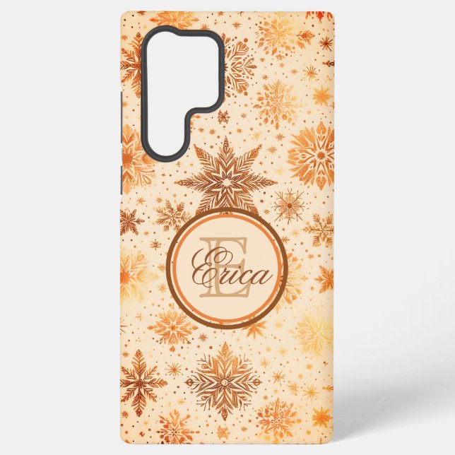 Radiant Golden Snowflake Elegance Samsung Galaxy Case (Back)