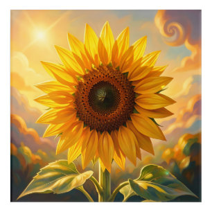 Radiant Golden Sunflower Sunset Acrylic Print