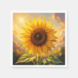 Radiant Golden Sunflower Sunset Napkins