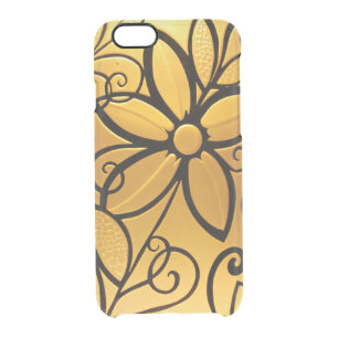 Radiant Golden Yellow Floral Design Clear iPhone 6/6S Case