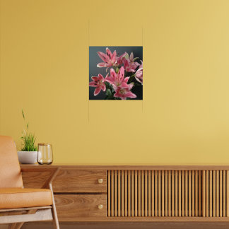 Radiant Grace:  Pink Lilies in Bloom Poster