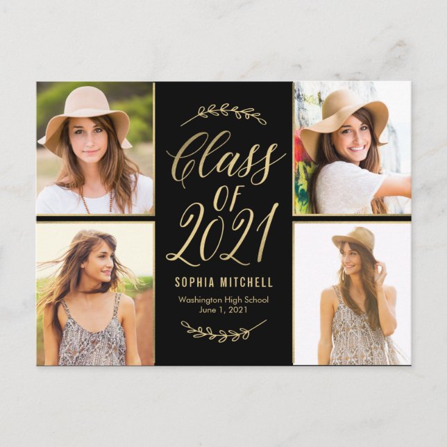 Radiant Grad Graduation Announcement Postcard (Front)