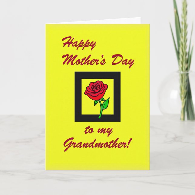 Radiant Grandmothers Day Rose Card (Front)