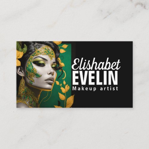 Radiant Green and Gold Beauty in Full Bloom h655 Business Card