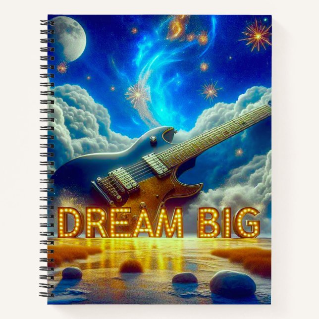 Radiant Guitar Dreamscape Scene Notebook (Front)