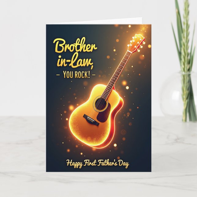 Radiant Guitar Fathers Day Card (Front)