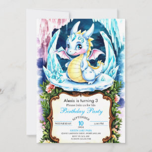 Radiant Happy Dragon Birthday Invitation