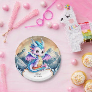 Radiant Happy Dragon Birthday Paper Plates