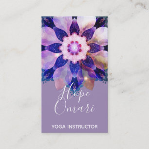 Radiant Harmony Luminous Floral Mandala Business Card