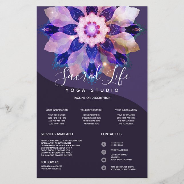 Radiant Harmony | Luminous Floral Mandala Flyer (Front)