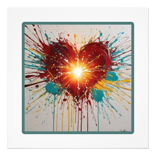 Radiant Heart burst: Love in Full Bloom Photo Print (Front)