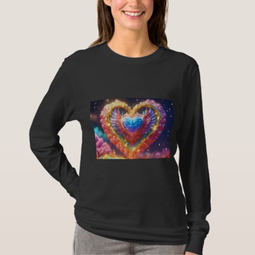 Radiant Heart Cute Clay Archangel Uriel Printed  T_Shirt