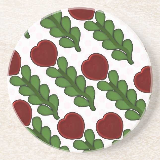  Radiant Heart Flower Botanical  Coaster (Front)