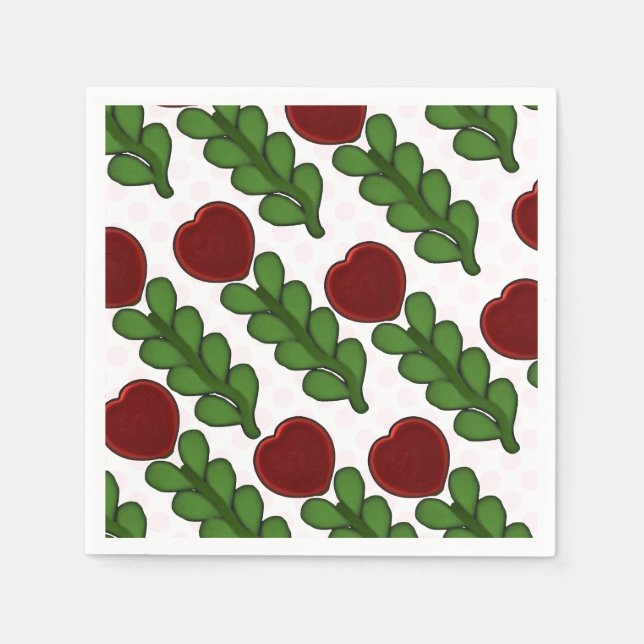  Radiant Heart Flower Botanical  Napkins (Front)