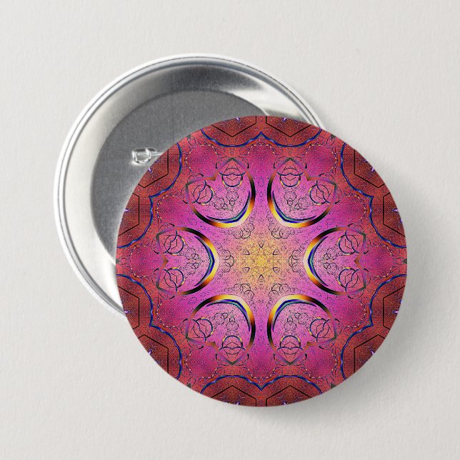 Radiant Heart Kaleidoscope Button (Front & Back)
