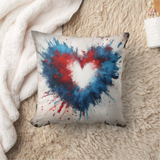 Radiant Heartburst Throw Pillow