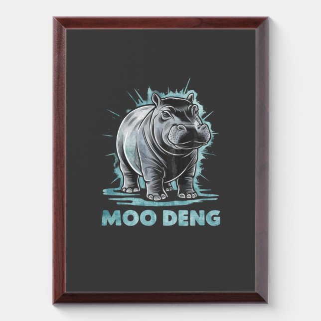 Radiant Hippo Moo Deng Award Plaque (Vertical)