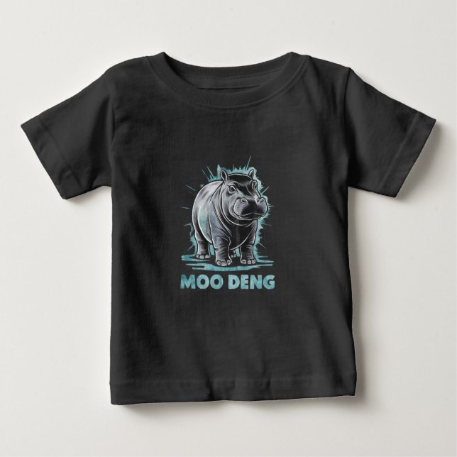 Radiant Hippo Moo Deng Baby T-Shirt (Front)