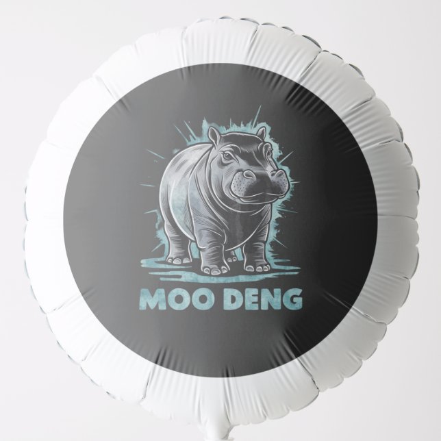 Radiant Hippo Moo Deng Balloon (Front)
