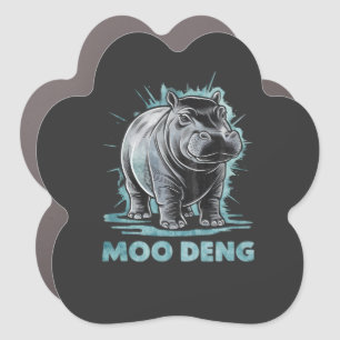 Radiant Hippo Moo Deng Car Magnet