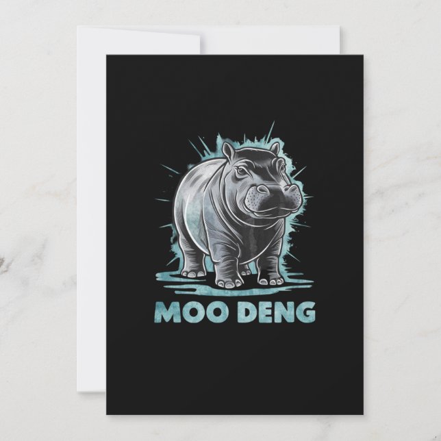 Radiant Hippo Moo Deng Invitation (Front)
