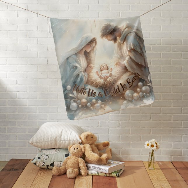 Radiant Holy Family Nativity Scene Baby Blanket (In Situ)