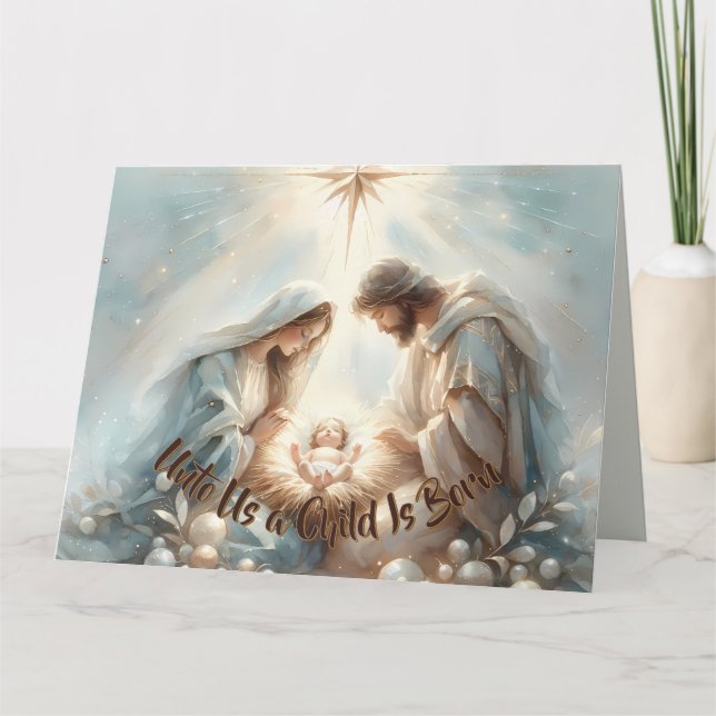 Radiant Holy Family Nativity Scene Card (Front)