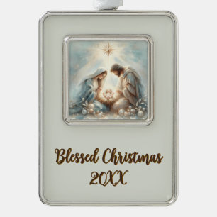 Radiant Holy Family Nativity Scene Christmas Ornament