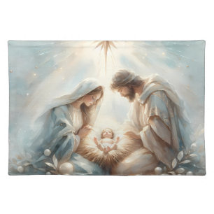 Radiant Holy Family Nativity Scene Cloth Placemat