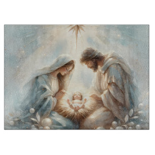 Radiant Holy Family Nativity Scene Cutting Board