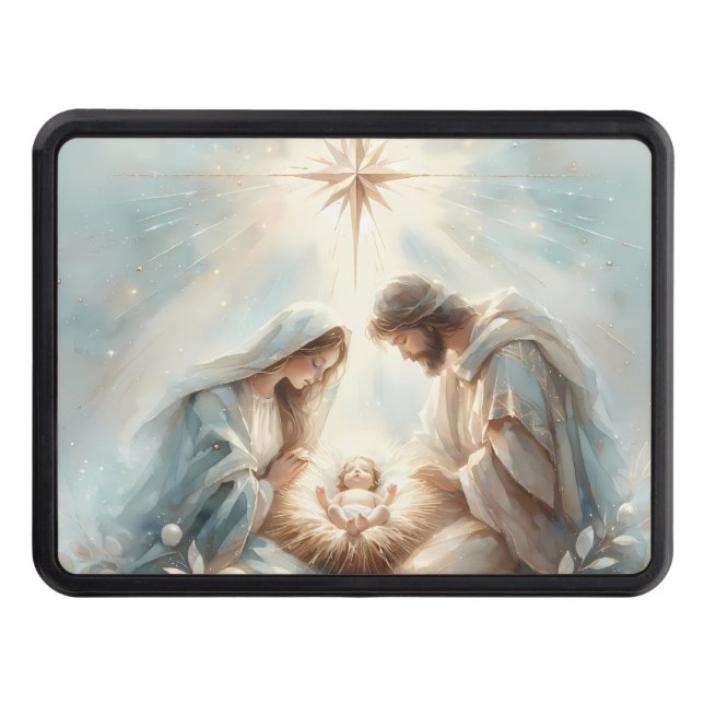 Radiant Holy Family Nativity Scene Hitch Cover (Front)